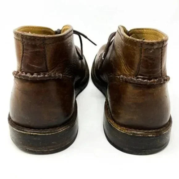 Frye James Brown Burnished Distressed Leather Chukka Boots - Size 7.5